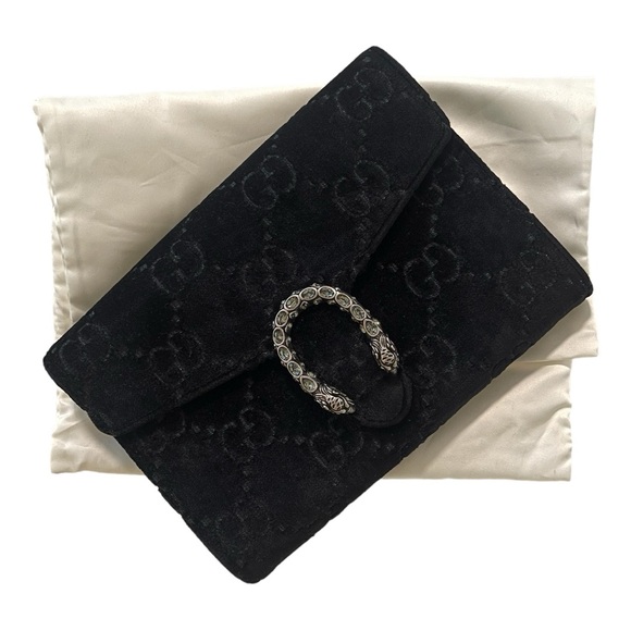 GUCCI Black GG | Velvet Mini Dionysus Wallet On Chain‎ - Picture 12 of 15